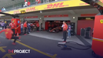 Ferrari Mechanic Takes A Tumble In Front Of Charles Leclerc