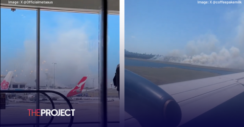 Sydney Airport Fire After Engine Fail On Qantas Plane