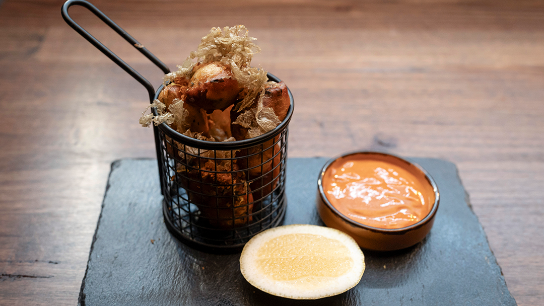 Burnt Leek and Squid Fritters