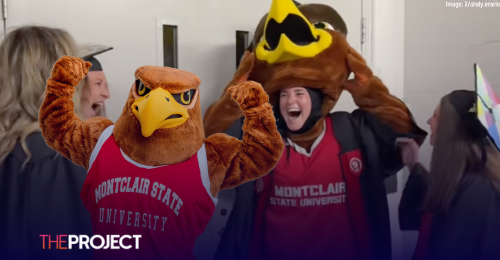 US College Mascots Revealing Their Identity At Graduation
