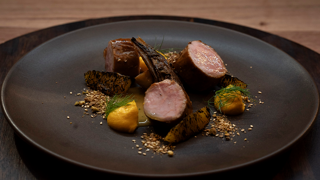 Pork Fillet with Citrus Beurre Monté and Pistachio Dukkah