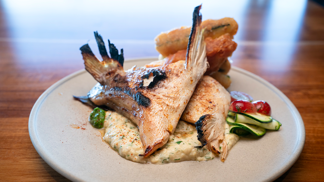 Baked Fish Wings With Zucchini Chips