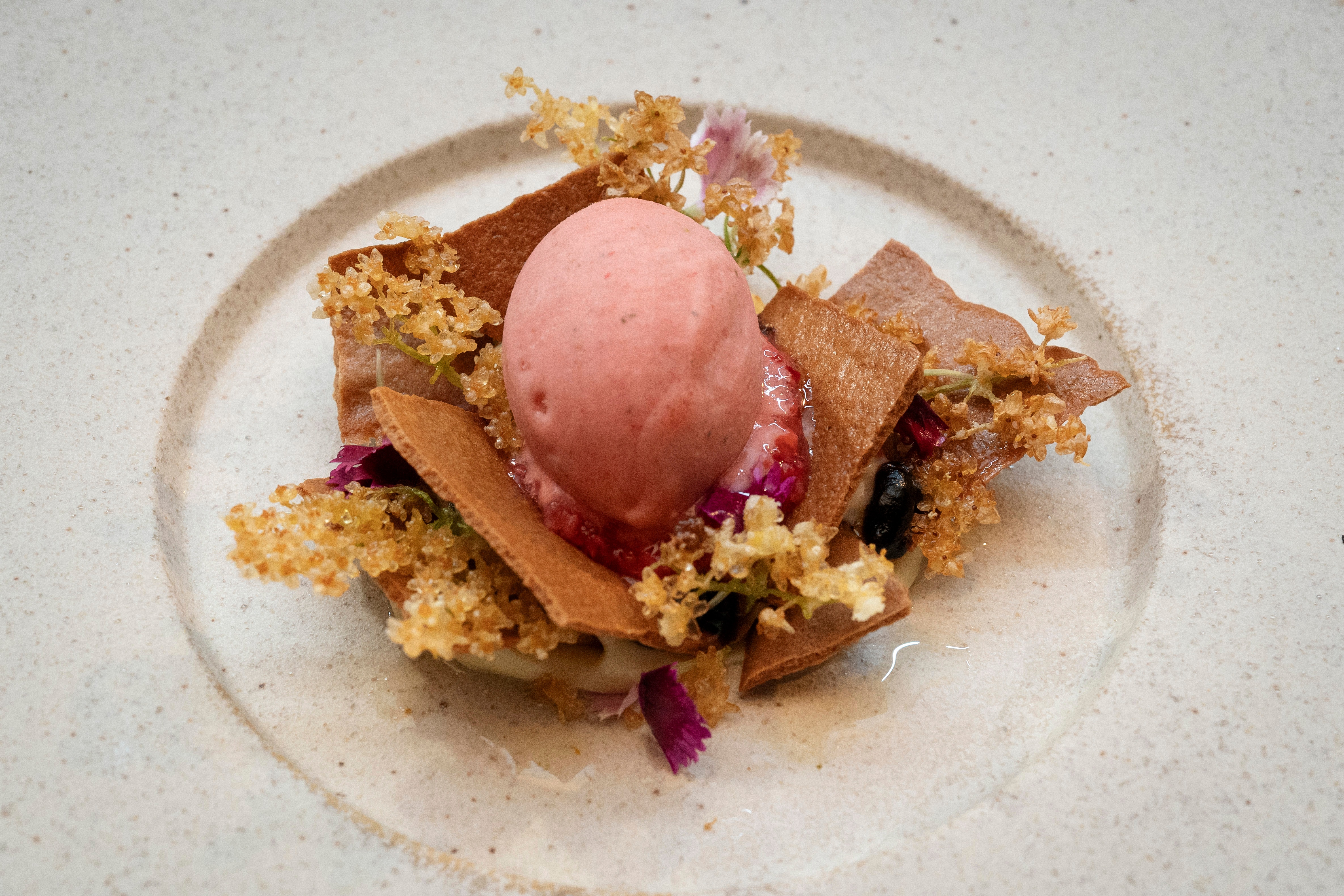 Blayne Bertoncello Variations of Sourdough and Strawberry with Elderflower and Balsamic MasterChef Australia pressure test