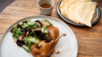 Hoisin Glazed Duck With Pancakes