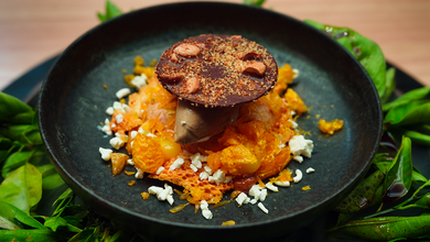 Café Grande - Lion’s Mane And Coffee Ice-Cream, Chocolate, Mandarin And Almond