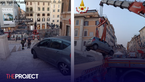 Elderly Man Gets Stuck Driving Luxury Car Down Rome’s Spanish Steps